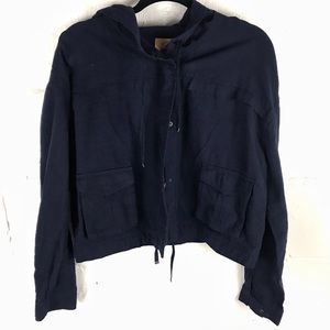 Cropped Blue Jacket with Pockets